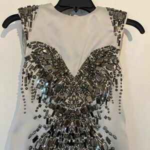 Karen Millen Sleeveless Cocktail Dress with intricate Gunmetal Beading